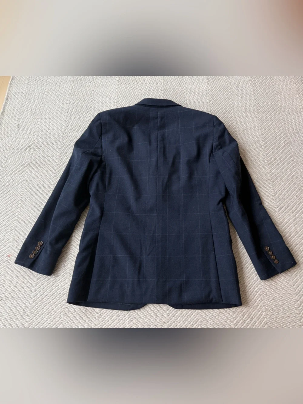 J. Crew Thompson Navy Windowpane Two-Piece Suit (altered- see measurements)